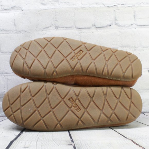 LL Bean Brown Suede Wicked Good Scuffs Shearling Lined Slippers Size 11 M - Picture 9 of 9